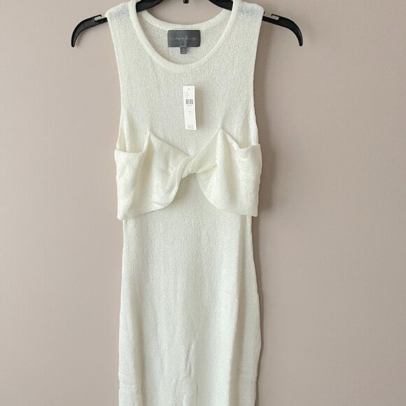 Anthropologie Sunday in Brooklyn Cream Ivory Twist Front Maxi Dress XL NWT - Picture 4 of 10